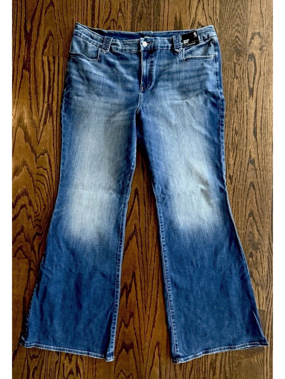 Express Womens XL Long 18/20 70s Flare Jeans Mid Rise FlexX Stretch NWT